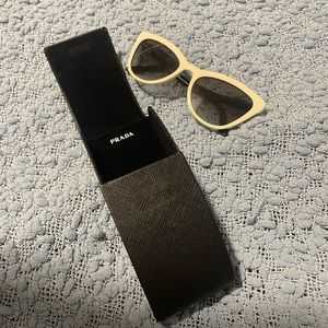 Prada white cat eye sunglasses